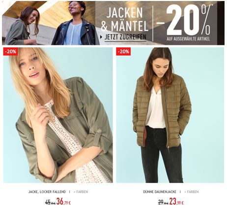 Pimkie Damen Jacken und Mäntel mit bis 20% extra Rabatt + VSK frei