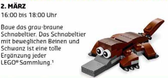 Gratis Lego Mini Bauaktion März – nur am 02.03. in teilnehmenden Lego Stores