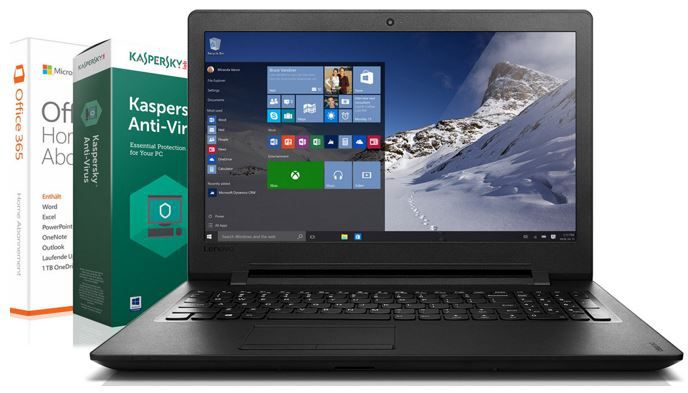 Lenovo 15,6 Noteboock mit 4GB RAM, 500GB HDD + Win 10 Pro + Office 365 + Kaspersky Anti Virus für nur 249€