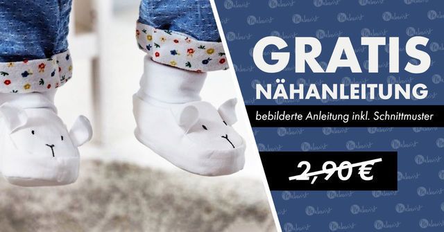 Nähanleitung und Schnittmuster für Babyschuhe gratis (statt 2,90€) + Gutschein on top