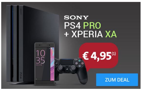 Sony Xperia XA + PS4 Pro + Vodafone AllNet +SMS Flat + 6GB für 33,33€ mtl.   nur Junge Leute