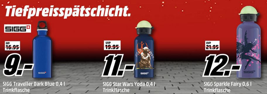 Media Markt SIGG Tiefpreisspätschicht   günstige Kult Trinkflaschen