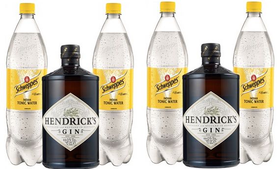 2 Fl. Hendrick’s Gin 44% + 4x Schweppes Tonic Water für 54,98€ (statt 72€)