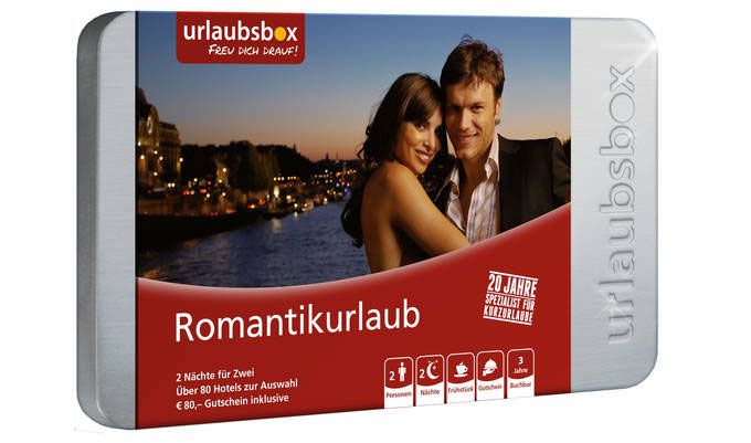 Ideal zu Weihnachten: Urlaubsbox Romantik 2 ÜN für 2 Personen inkl. Frühstück für 199,90€