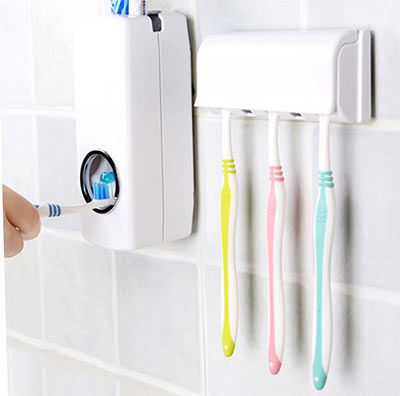 Automatischer Zahnpastaspender inkl. Halterung für 5 Zahnbürsten für 3,81€