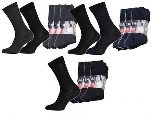 30er Pack Basic Socks Herren Business Socken für 9,99€ (statt 28€)