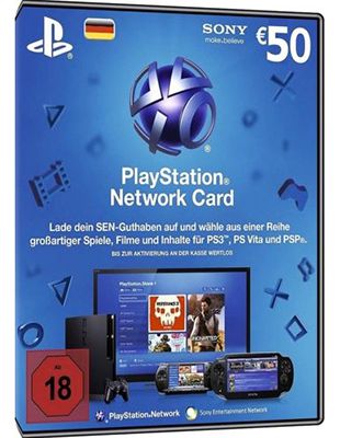 50€ Playstation Network Card für 43,99€