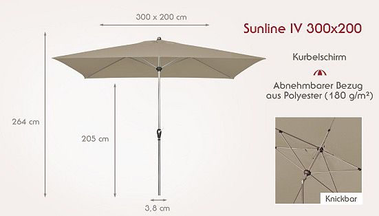 TOP! doppler Sonnenschirme ab 94,90€   z.B. Sunline IV 280cm Auto Tilt für 94,90€ (statt 121€)