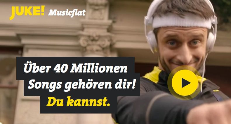 GRATIS! JUKE Music Flat (40 Mio. Songs) für 3 Monate kostenlos (statt 30€)