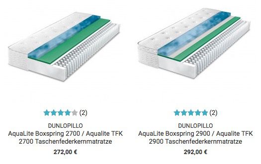 TOP! Dunlopillo Matratzen Sale bei Dormando   z.B. Coltex 1600 160x200cm für 141,10€ (statt 339€)