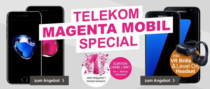 iPhone 7 ab 1€ + Telekom Magenta Mobil S für 42,45€ oder Mobil M für 52,45€ mtl.   Friends Vorteil möglich