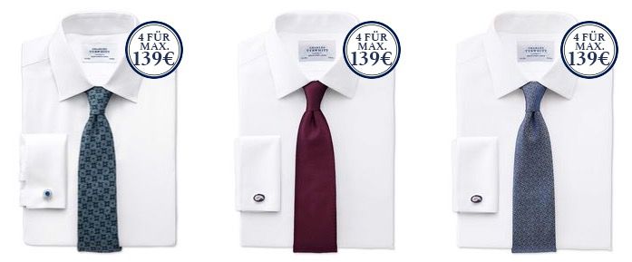 4 Hemden für 139,00€ bei Charles Tyrwhitt