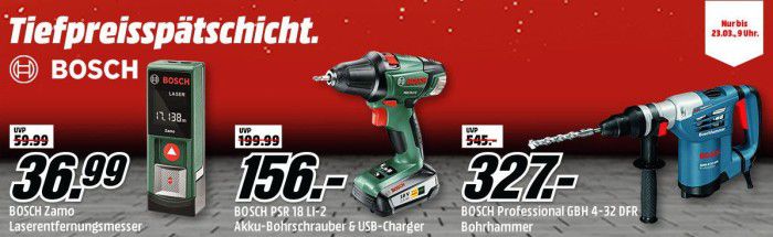 Media Markt Bosch Tiefpreisspätschicht   günstige Bosch Werkzeuge und Zubehör