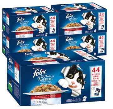 Felix Katzen Nassfutter   22KG 4 Sorten (220x100g) für nur 49,99€