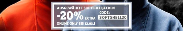 Softshelljacken Sale mit bis zu 63% Rabatt + 20% Extrarabatt bei SportScheck   z.B. Jack Wolfskin