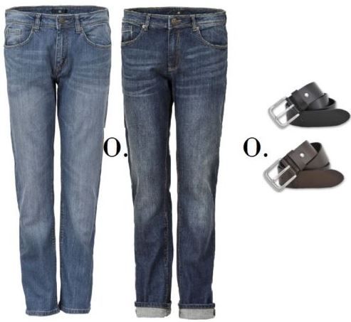 H.I.S Herren Jeans & Ledergürtel Gürtel Braun oder Schwarz für 24,99€