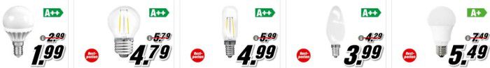 Preisreduzierung: Media Markt: LED Lampen im Restposten Sale