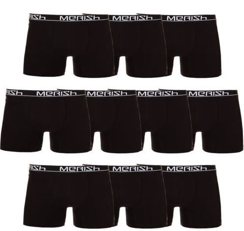 Merish 217   10er Pack schwarze Herren Retro Boxershorts für 19,90€