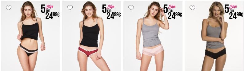 Hunkemöller Slip Aktion: 5 Stück für nur 24,99€