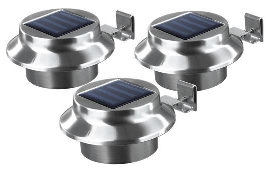 easymaxx Solar Edelstahl Dachrinnenleuchten im 3er Set für 22,99€