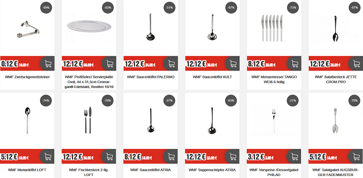 WMF Sale bei Top12   z.B. Zwetschgenentsteiner ab 0,12€ (statt 16€)