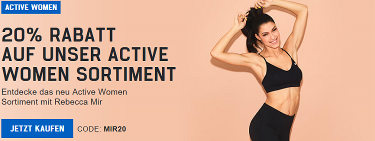 20% Rabatt auf Active Women Sortiment bzw. 40% Rabatt auf Pillen & Aminos + VSK frei ab 49€