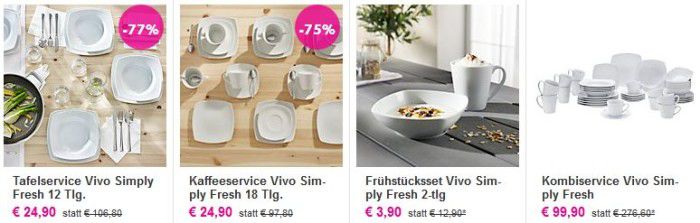 Vivo Simply Fresh by Villeroy & Boch   42 teilg. Kombiservice für nur 93,85€ und mehr Angebote