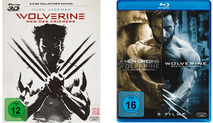 Wolverine Doppelpack für 6,49€ (statt 15€) bzw. Weg des Kriegers   Directors Cut (Blu Ray) für 7,49€ (statt 13€)