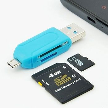 USB Stick mit Micro USB, USB OTG & Speicherkartenslots für PC, Smartphones & Tablets für 1€
