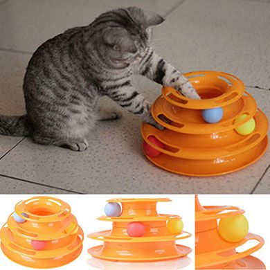 Spielzeugturm mit 3 Bällen für Katzen für 6,84€
