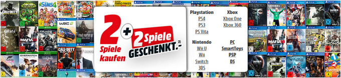 Media Markt: 4 für 2 Aktion   Konsolen & PC Spiele