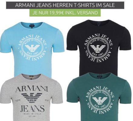 Armani Jeans Herren T Shirts statt 33€ für nur 19,99€