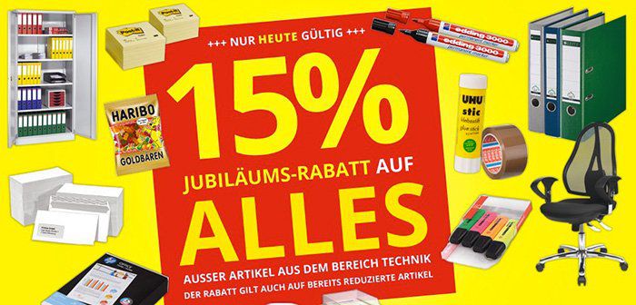 15% Rabatt auf ALLES (außer Technik) bei Printus   z.B. 5.000 Blatt Kopierpapier für 22€