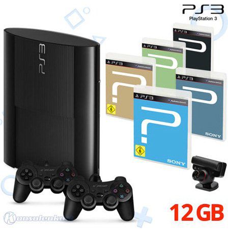 Playstation 3 Konsolen + 2 Controller + 5 Spiele + Eye Kamera für 114,99€