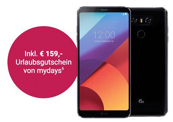 LG G6 Smartphone für 4,95€ (statt 749€) + D1/D2/o2 Tarif vorbestellen + gratis 159€ mydays Gutschein