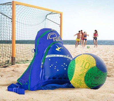 Pelé Beach Fußball Set inkl. Rucksack und Ballnetz für 8,94€