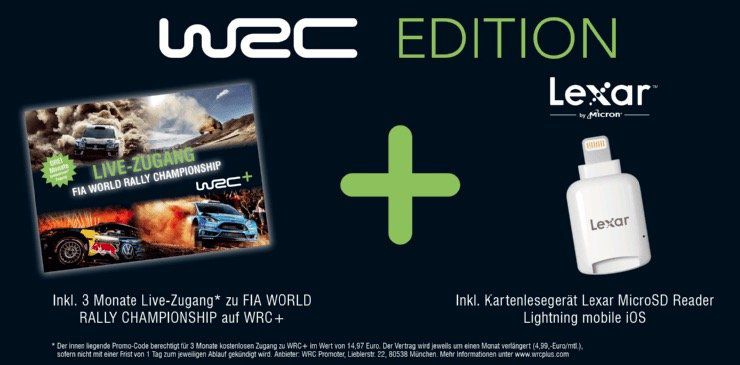 DJI Phantom 4 WRC Bundle mit Kartenleser + 3 Monate WRC Zugang für 949€ (statt 1.111€)