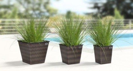 3er Set Gartenfreunde Polyrattan Pflanzenkübel ab 31,49€