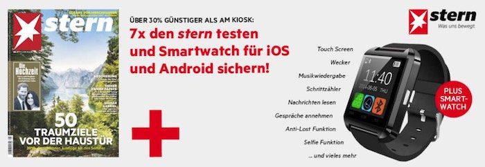 7 Ausgaben vom stern + Smartwatch für 23,90€