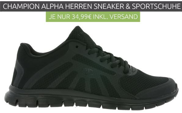 Champion Alpha   Herren Laufschuhe 40 46 für 34,99€ (statt 50€)