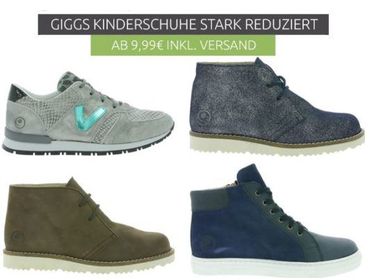 GIGGS Kinderschuh Sale ab 9,99€   z.B. Echtleder Halbschuhe statt 30€