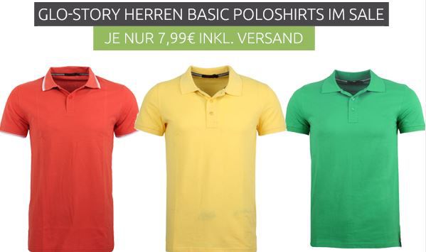 Glo Story Herren Langarm Hemden für je 9,99€ und Poloshirts für 7,99€