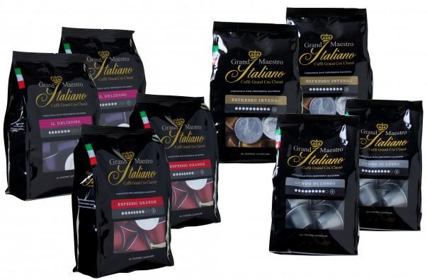 Grand Maestro Italiano Probierpaket mit 200 Kaffeekapseln für Nespresso für 36,99€