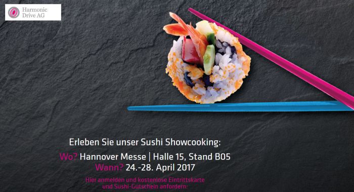 Gratis Ticket für die Hannover Messe 2017 inkl. Sushi Gutschein sichern   nur solange der Vorrat reicht