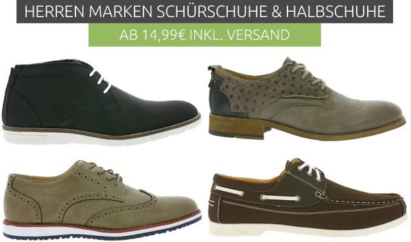 Herren Marken Schnürschuhe   viele Modelle schon ab 14,99€