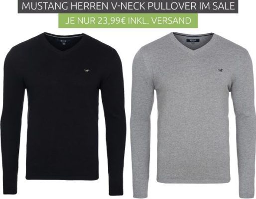 Mustang   Herren V Neck Pullover bis 2XL für je 23,99€ (statt 36€)