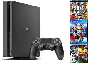 Playstation 4 Slim 500GB + 2ter Controller + 2 Spiele nach Wahl für nur 299€ Playstation 4 Slim 500GB + 2ter Controller + 2 Spiele nach Wahl für nur 299€