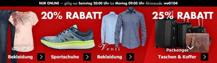 Karstadt Kracher mit z.B. 20% auf Düfte, Sportschuhe, Halsschmuck, Venti Fashion und mehr