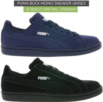 PUMA Smash Buck Mono Echtleder Unisex Sneaker für 27,99€