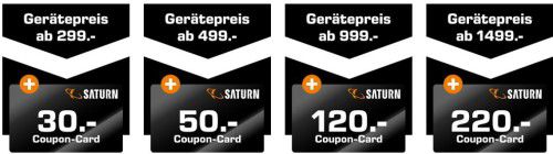 SATURN mit bis 220€ Gutschein Cashback auf ausgewählte Artikel